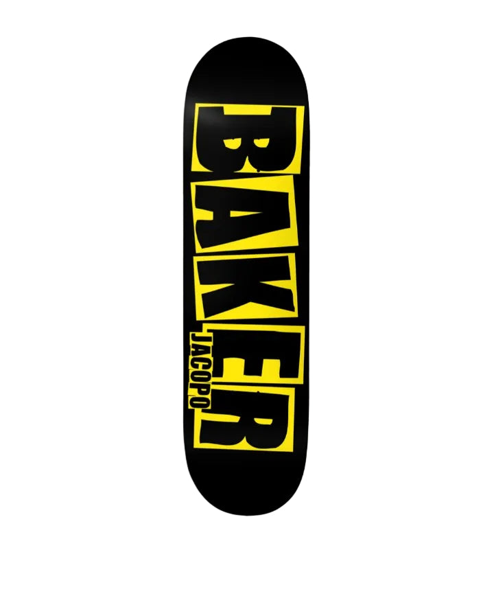 Baker Danger Danger Black/Yellow Jacopo Carozzi Pro Skate Deck 8.0"