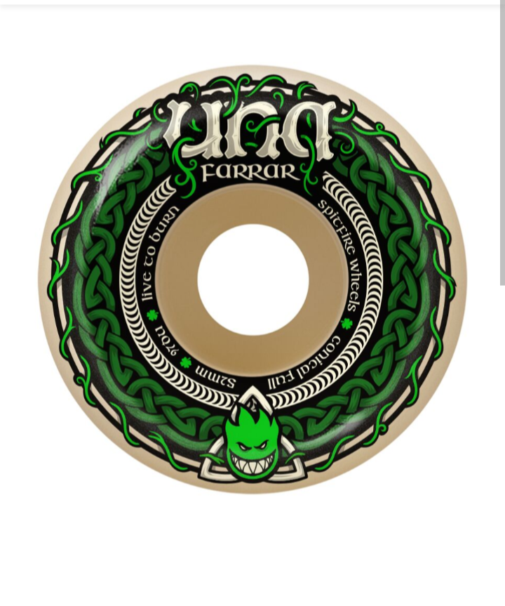 Spitfire Formula Four "Trinity" F4 Conical Full Una Farrar Pro Skate Wheels 52mm 97a