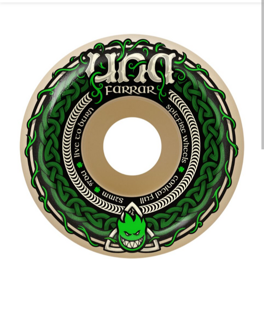 Spitfire Formula Four "Trinity" F4 Conical Full Una Farrar Pro Skate Wheels 52mm 97a