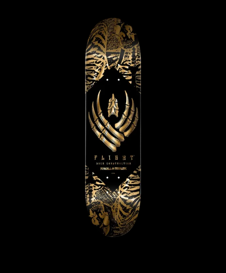 Powell Peralta Skeleton Gold Foil Pro Flight Skate Deck 8.63"