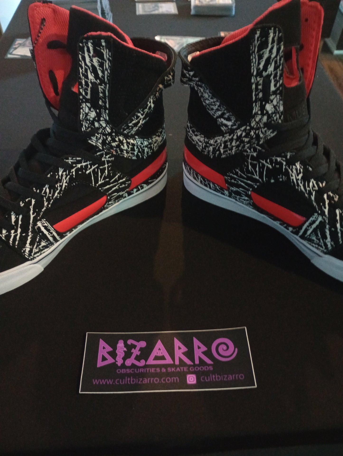 Supra SkyTop II Y2K (Pre-Owned) Zebra/Blk/Red Vtg skate shoes 12