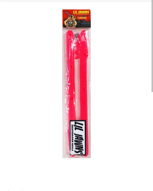 Lil Jawns x Heroin Skateboards "Chainsaws" Teggsas Chainsaw Massacre Pink Premium Rails
