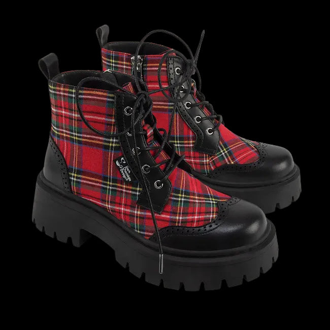 Hot Chocolate Design "Red Tartan" Red/Black Women's Boots