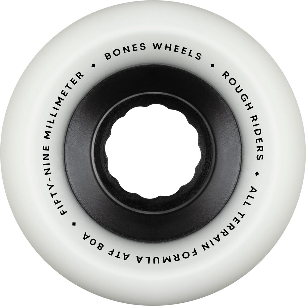 Bones ATF Rough Riders "Skull and Bones" White Skateboard Wheels 80a