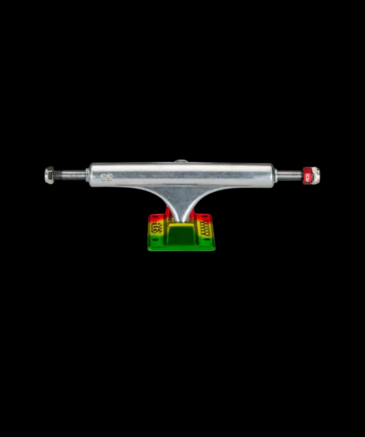 ACE AF1 ITAL Green Red Gold Anodized Skate Trucks with rethreading nut