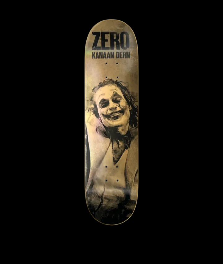 Zero Skateboards "Joker" DC Universe Batman Film Theme Kanaan Dern Bronze Pro Skate Deck 8.5"