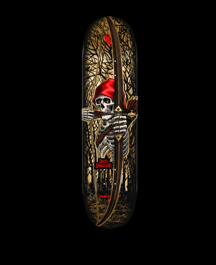 Powell Peralta "Archer" Gold Foil Zach Doelling Pro Flight Skate Deck 8.3"