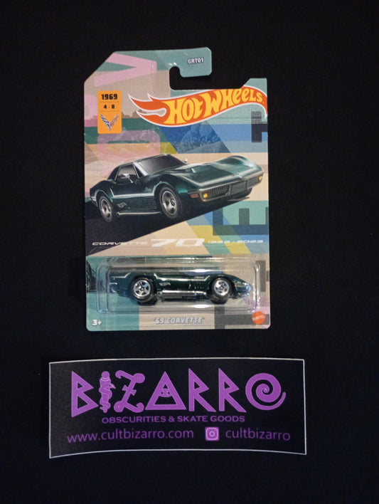 Hot Wheels 70 years - '69 CORVETTE - Green 4/8 GRT01 CRISP Card/Window