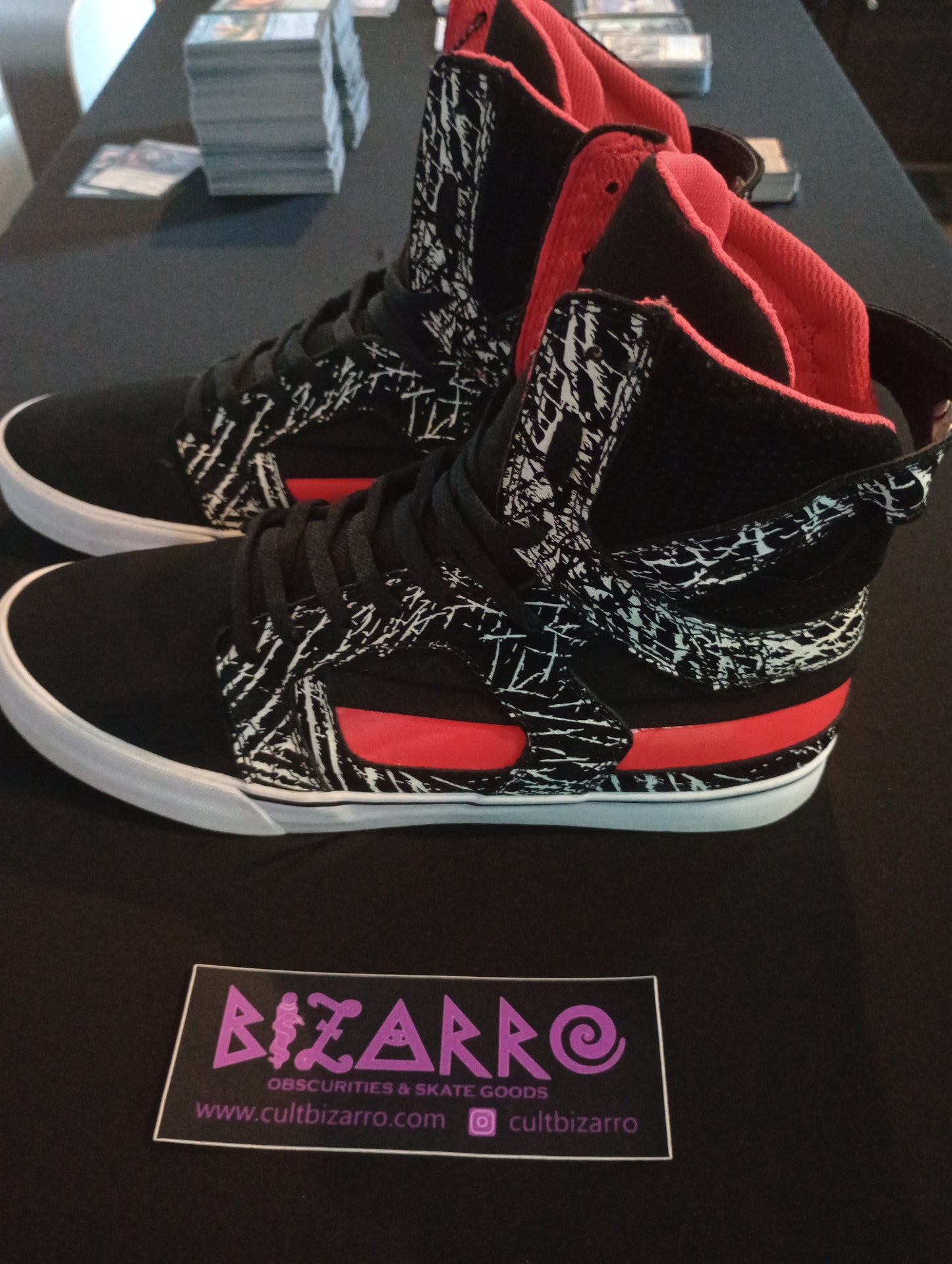 Supra SkyTop II Y2K (Pre-Owned) Zebra/Blk/Red Vtg skate shoes 12