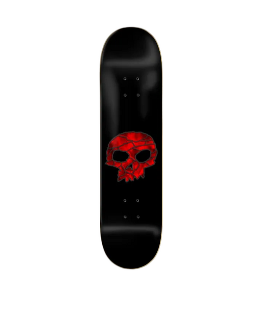 Zero Skateboards Skull (Red) Stained Glass Series Full Black Dip Team Skate Deck 8.5"