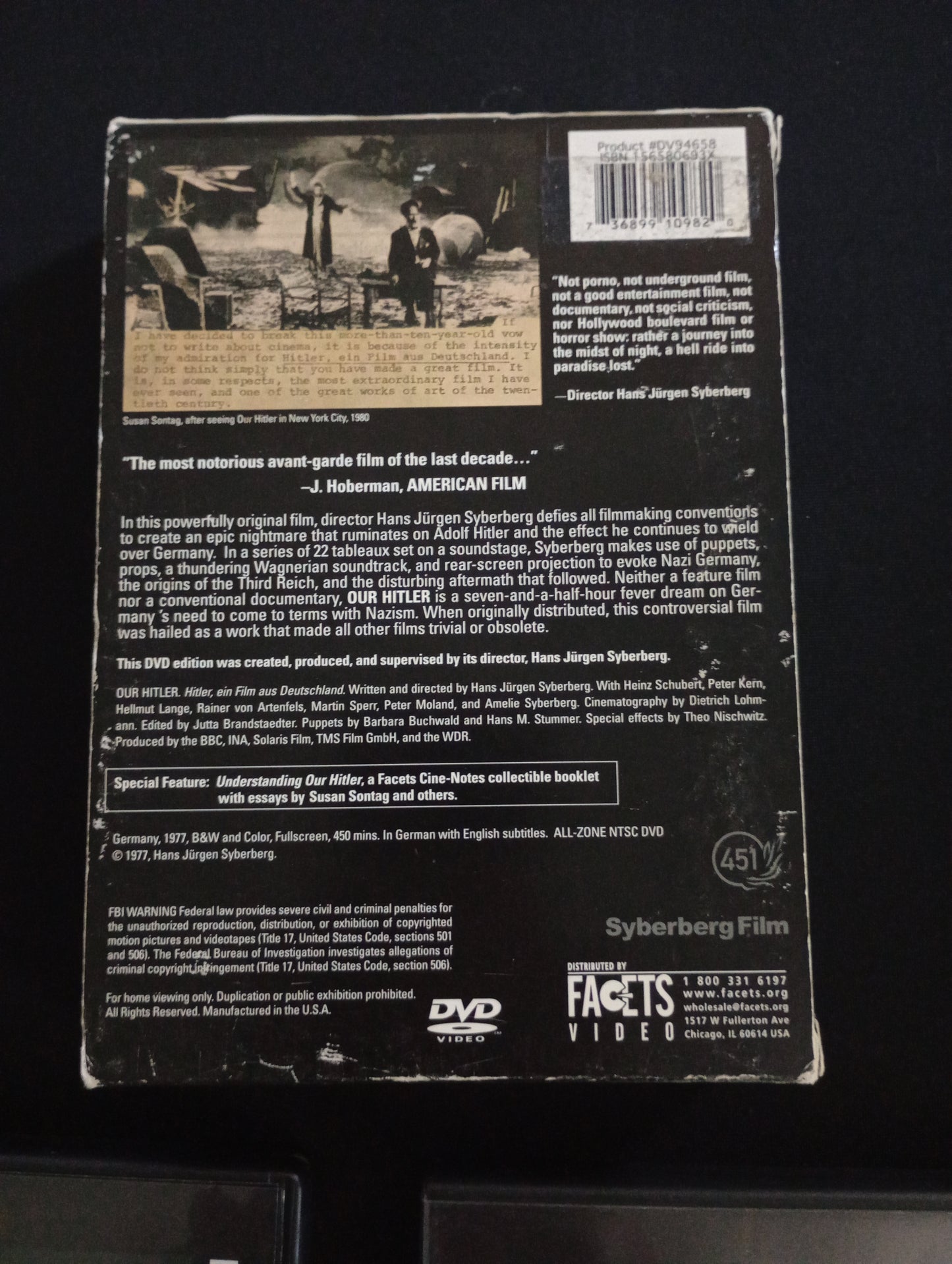 VERY RARE Our Hitler: A Film From Germany 2 DISC DVD Slipcover! booklet obscure