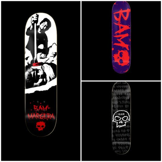 Zero Skateboards x BAM 3 Collection "Plunger" "Purple Blood" "Stigoi" Pro Skate Decks Full Set 8.25"