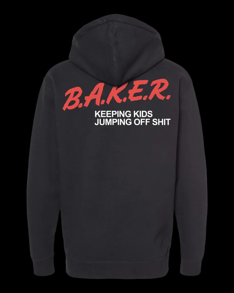 Baker Skateboards "Narc" Dare Program Mock Zip Up Black Skate Hoodie