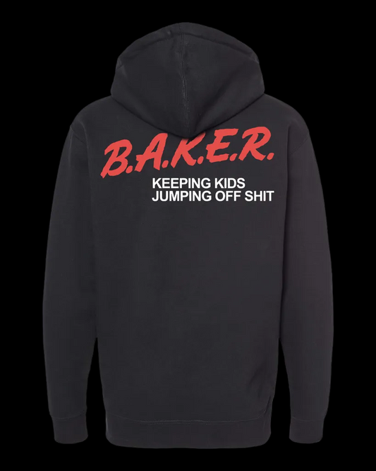Baker Skateboards "Narc" Dare Program Mock Zip Up Black Skate Hoodie