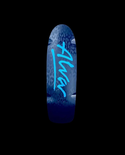 Alva "Modern Leopard" Sapphire Blue/Black Shaped Wheel Wells Skate Deck 10"