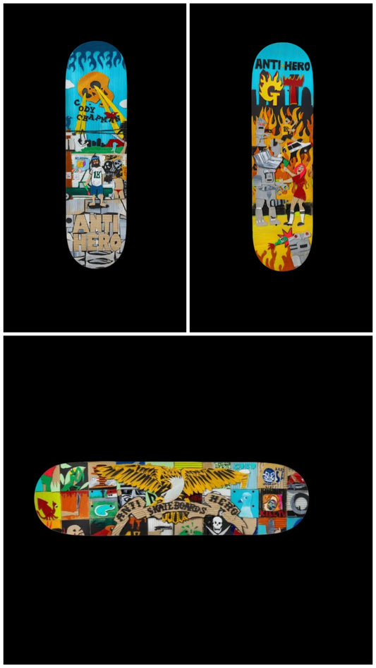 Anti-Hero Kenji Goto Art Collection (Murdered Journalist) Team, Chapman, Taylor Pro Skate Decks Full Set of 3