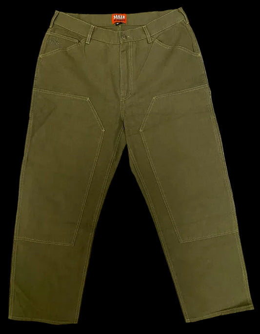 Baker Skateboards "Field Boss" Olive Denim Skate Pants