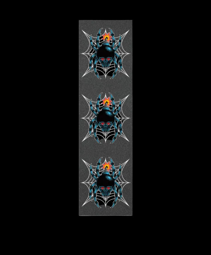 Brunswick "Spiderbomb Stamp" Horror Themed Black Grip Tape 9" x 33"