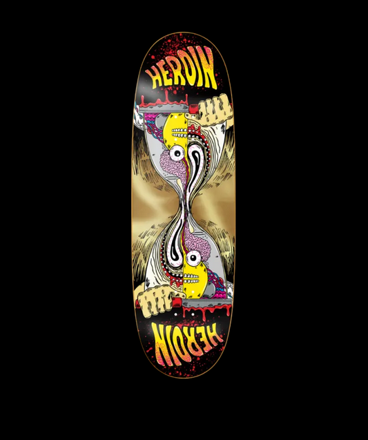 Heroin "Merged Razor Egg" Gold Shaped Team Skate Deck 9.75"
