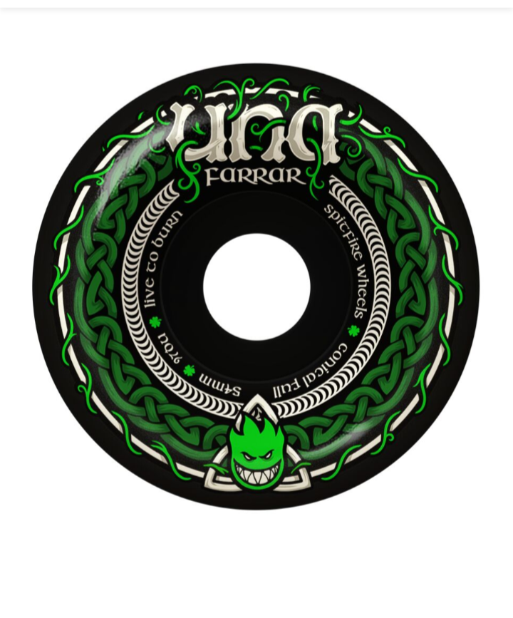 Spitfire Formula Four "Trinity" F4 Conical Full Black Una Farrar Pro Skate Wheels 54mm 97a