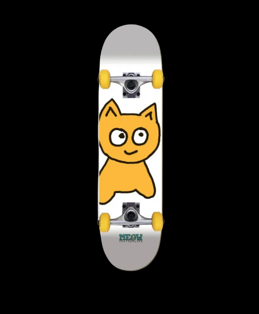 Meow Big Cat White Complete Skateboard 7"