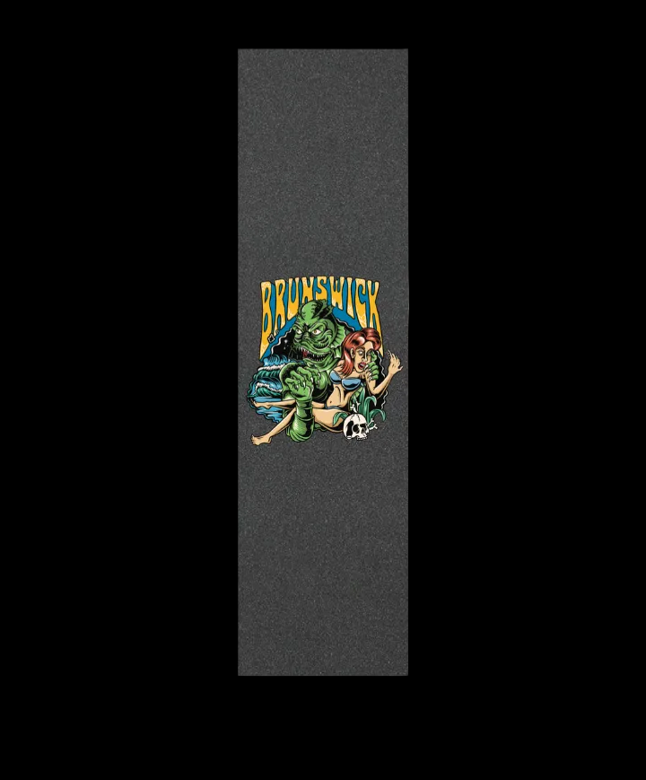 Brunswick "Black Lagoon" Creature From The Black Lagoon Horror Themed Black Grip Tape 9" x 33"