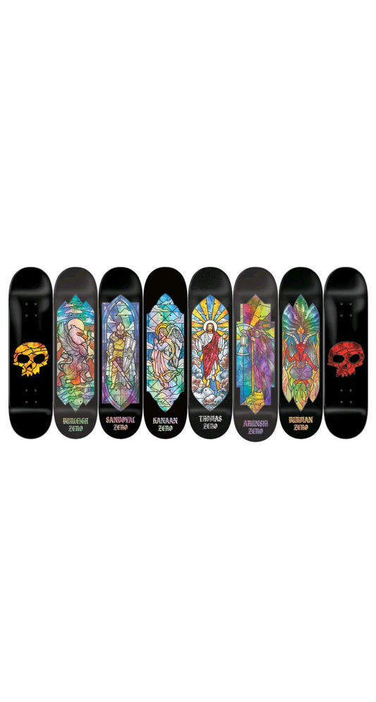 Zero Skateboards Stained Glass Entire Collection Set of 8 Skate Decks