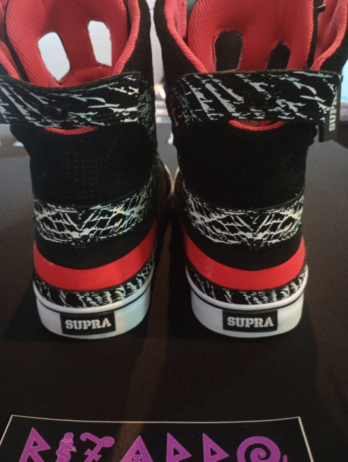 Supra SkyTop II Y2K (Pre-Owned) Zebra/Blk/Red Vtg skate shoes 12