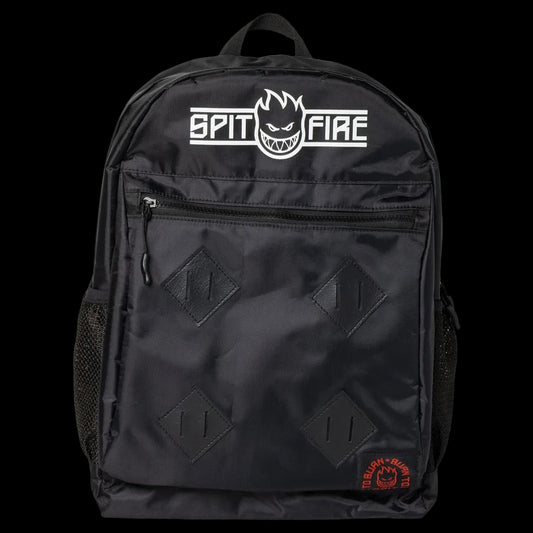 Spitfire Wheels "Live To Burn" Arch Black Skate Backpack Travel Bag