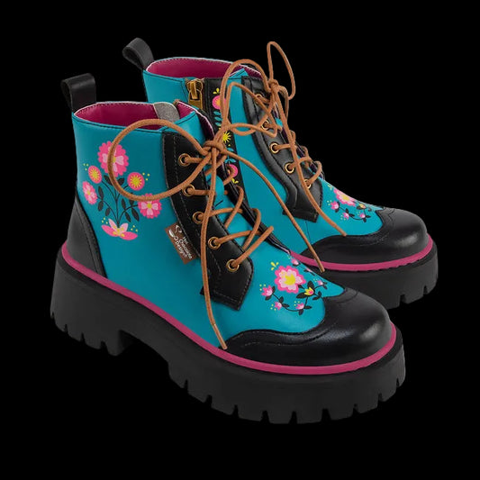 Hot Chocolate Design "Enchanted North" Teal/Black Women's Boots