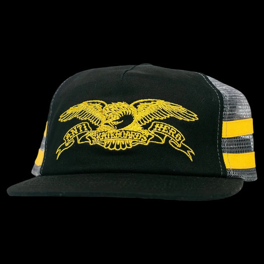 Anti-Hero Skateboards (Spring 26') "Basic Eagle" Logo Black/Yellow Snapback Trucker Hat